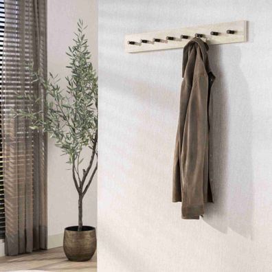 Wandgarderobe Oniva mit 8 Haken und Keramik in Travertinoptik (Gr. 80x5x10 cm)