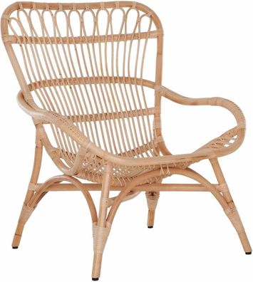 Sessel Catania aus natürlichem Rattan, Retro Chic Boho Stil, natur, Must Living,