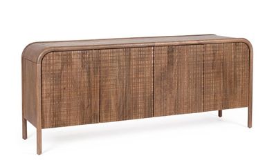 Sideboard aus Mangoholz, handgefertigte Schnitzereien, Retro Chic, braun, 180 cm