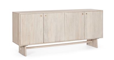 Sideboard Elisheva aus Mangoholz, skandinavischer Stil, beige, 180 cm, mit 4