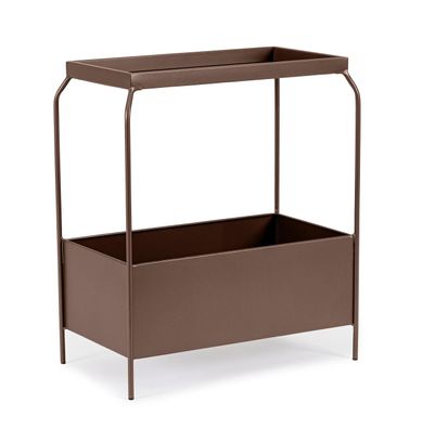 Nachttisch Godric aus Metall, modern, epoxid-pulverbeschichtet, braun kupfer, 1 Fach,