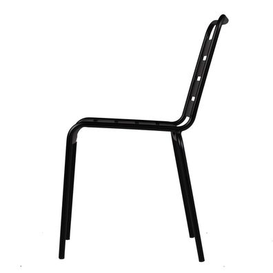 Stuhl Mya Metal aus Aluminium, Retro Chic Design, schwarz, stapelbar,
