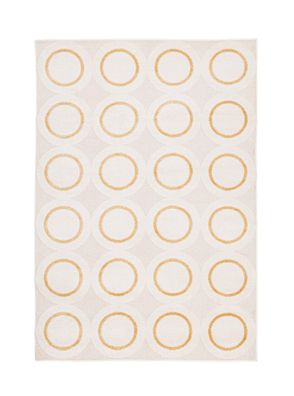 Teppich Zina aus Stoff, Boho Design mit 3D-Optik, Creme Gelb, 160x230 cm,