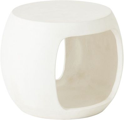 Beistelltisch Camber aus Faserzement, modern, groß, weiß, robustes Design für