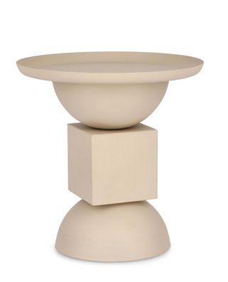 Beistelltisch Alka aus Metall, rundes Design, modern, beige, pulverbeschichtet,