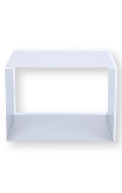 Beistelltisch Cubus aus pulverbeschichtetem Metall, modern, weiß, 50 cm,