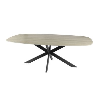 Esstisch Joradis Keramik Travertin-Optik, modern oval, Beige, 215 cm,