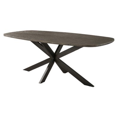 Esstisch Kivon Bronze-Metallic - oval mit Spider-Gestell, 215 cm (Gr. 215x105x77 cm)