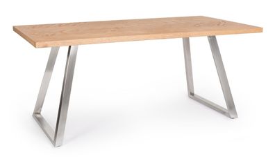 Esstisch Dukat MDF und Metall, modern rechteckig, silber natur, 180x90 cm, für