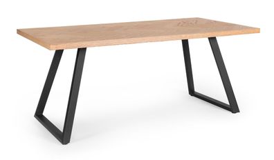 Esstisch Dukat aus MDF, modern rechteckig, Schwarz und Natur, für 6-8 Personen,