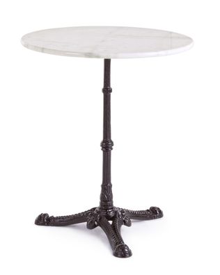 Esstisch Loren aus Marmor, rundes Design, moderner Stil, weiß mit schwarzem