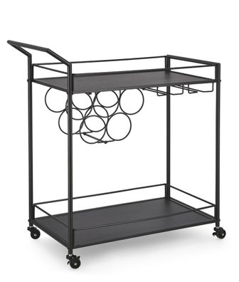 Servierwagen Isaac aus Metall, klassisch, schwarz, eckiges Design, mit Rollen