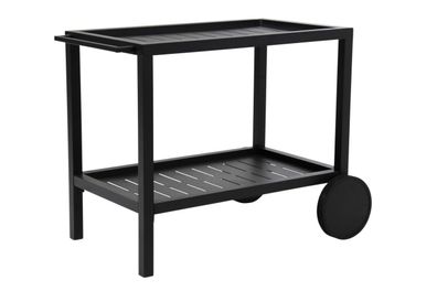 Gartentrolley Belfort aus Aluminium, modern, schwarz, mit Rollen und