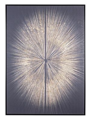 Bild Bold Kiefernholz und Leinwand, modern, dunkelblau, rechteckig, Hochformat,