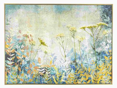 Bild Blue Wild Flower, Leinwanddruck mit Kiefernholzrahmen, klassisch, Blau