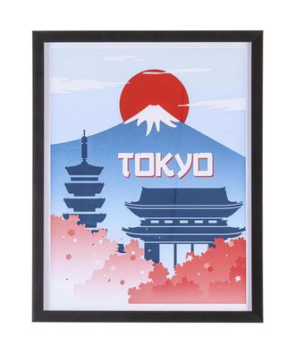 Bild Tokyo, moderner Druck auf Papier, rechteckig, hellblau-bunt, 40x50 cm,