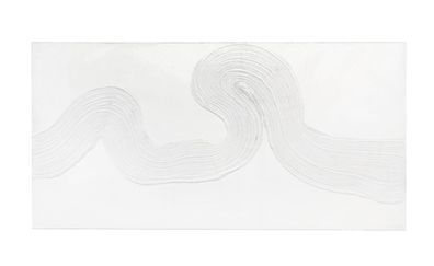 Bild Serpentin Kiefernholz und Leinwand, modern, weiß, 140x70 cm, rechteckig,