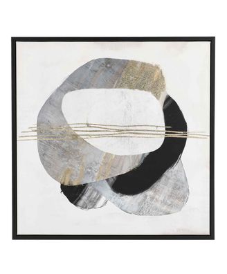 Bild Inner Circle No.2, Leinwanddruck auf Kiefernholz, modern, weiß-grau,