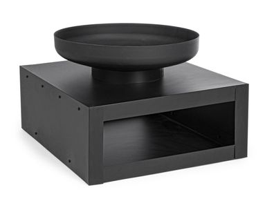 Feuerschale Efesto hitzebeständiger Stahl, modernes Design, schwarz, 70 cm,