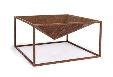 Feuerschale Illinois hitzebeständiger Stahl, modern, Rostoptik, (Gr. 60x60x31 cm)