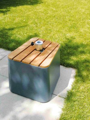 Abdeckung für Sonnenschirmständer Fill Up aus Robinie massiv, massiv, natur, für