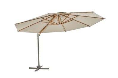 Sonnenschirm Luzzi aus Aluminium und Polyester, modern neigbar, Ø 350 cm, beige,