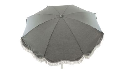 Sonnenschirm Retro aus Polyacryl und Stahl, Retro Chic, hellgrau, mit