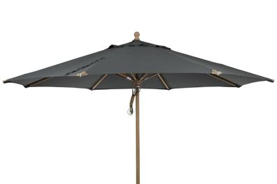 Sonnenschirm Parma aus Buchenholz und Polyester, modern skandinavisch, grau, Ø