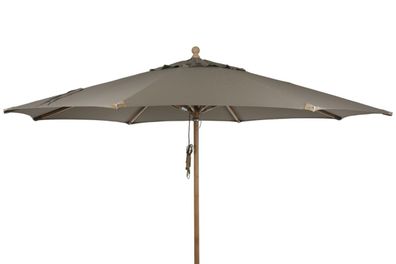 Sonnenschirm Parma aus Buchenholz und Polyester, modern skandinavisch, Taupe, Ø