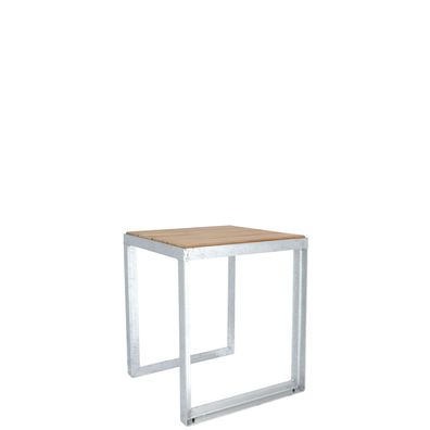 Hocker Jever aus massivem Teak, modern, Outdoor, Natur, Kufengestell aus