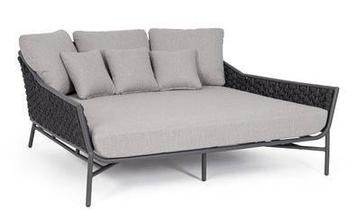 Gartendaybed Everly aus Aluminium, modern gepolstert, anthrazit, Outdoor