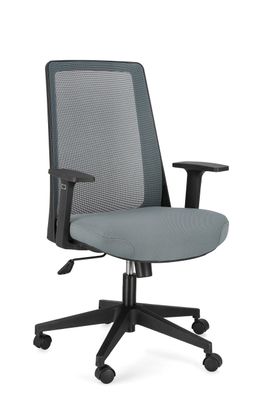 Bürostuhl Wesley aus Stoff und Netzgewebe, modern, höhenverstellbar, grau, mit