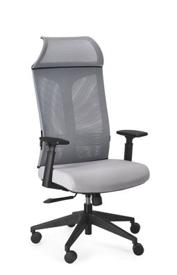 Bürostuhl Killian mit Armlehne, ergonomisches Design aus Netzgewebe, grau,