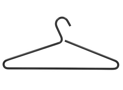 Kleiderbügel Henri 4er Set aus pulverbeschichtetem Metall, modern, schwarz,
