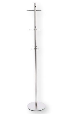 Kleiderständer Glasgow aus Metall, modern, Edelstahloptik, verstellbare Haken,