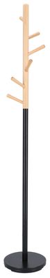 Kleiderständer Kent aus Metall, modern, Schwarz, pulverbeschichtet mit 6 Haken
