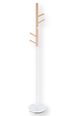 Kleiderständer Kent aus Metall, modern, Weiß, stabiles Stahlrohr, 6 Haken, für