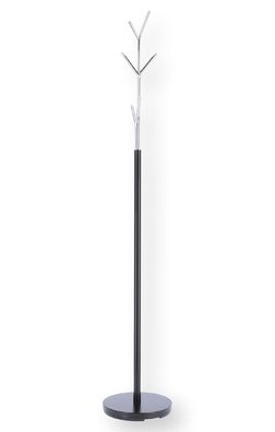 Kleiderständer London Metall, modern, schwarz-verchromt, 6 Haken,