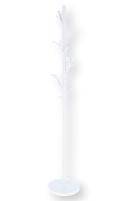 Kleiderständer Tree aus pulverbeschichtetem Metall, modern, Weiß, platzsparend