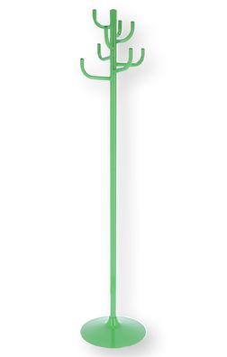 Kleiderständer Kaktus aus Metall, modern und pulverbeschichtet, Grün, mit 8