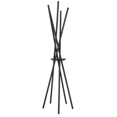 Kleiderständer Walk aus massivem Buchenholz, modern, schwarz lackiert, für Dein