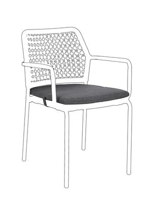 Sitzkissen Rajada 2er-Set aus wasserabweisendem Stoff, modern, Dunkelgrau,