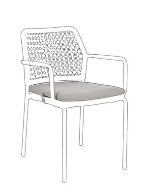 Sitzkissen Rajada 2er-Set aus wasserabweisendem Polyester, modern, Natur, mit