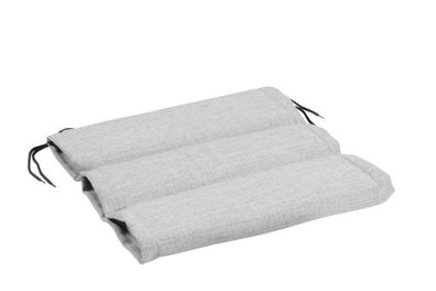 Sitzkissen Dubai aus Leinenpolyester, modern mit Bändern, hellgrau, für