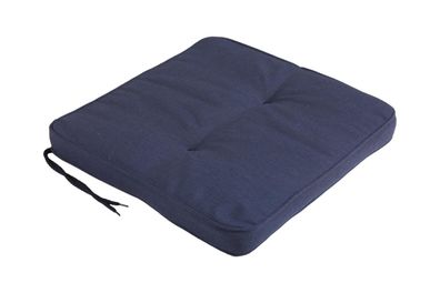 Sitzkissen Indu von Brafab aus Dralon-Stoff, klassisch, blau, mit Bändern zur
