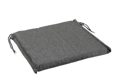 Sitzkissen Florina aus Dralon-Stoff, modern, anthrazit, mit Bändern zur