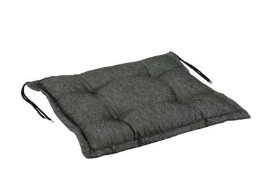 Sitzkissen Florina aus Dralon-Stoff, modern, anthrazit, mit Bändern für