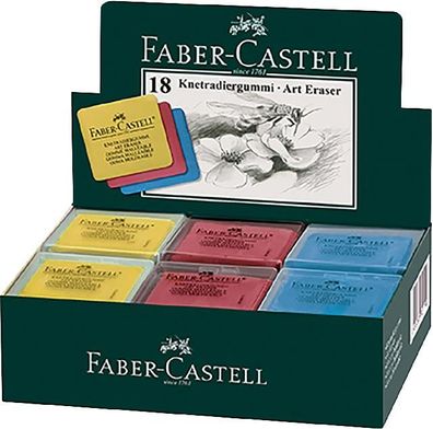 Faber Castell Radierer Knetg. Art Eraser gelb rot bl 50x35x9