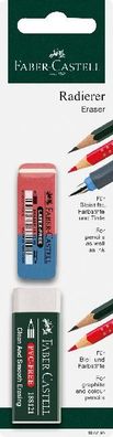 Faber Castell Radierer 50x18x8 mm rot/blau 2er Blister