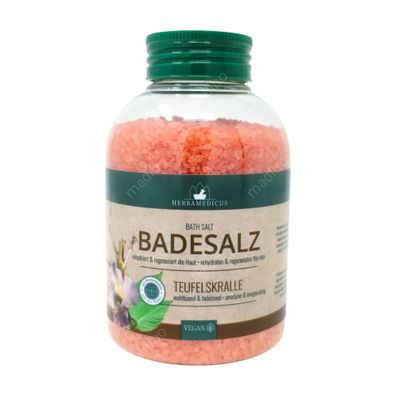 8,50 Euro pro 1kg Teufelskralle Badesalz von Herbamedicus 575g